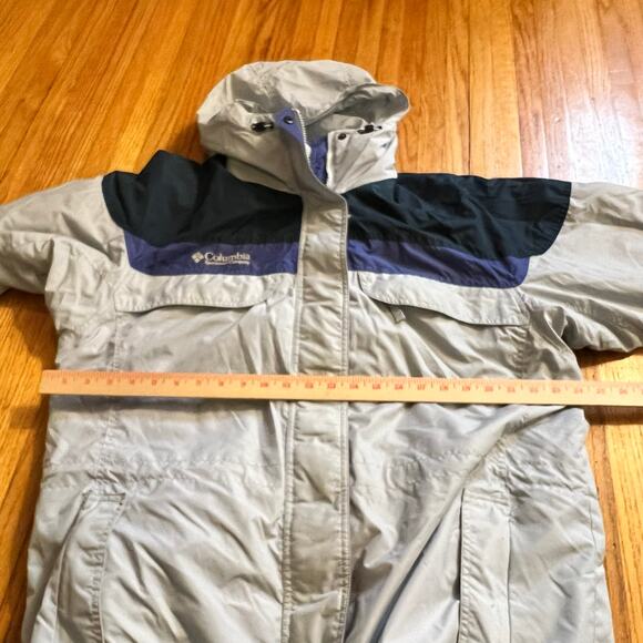 Columbia Coat Womens Large 3 in 1 Interchange Light Gray Winter Jacket Hooded - Picture 8 of 9